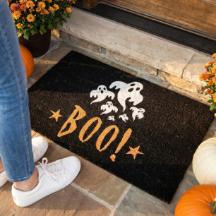 Boo Happy Halloween Personalized Doormat