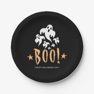 Boo Happy Halloween Personalized Paper Plate
