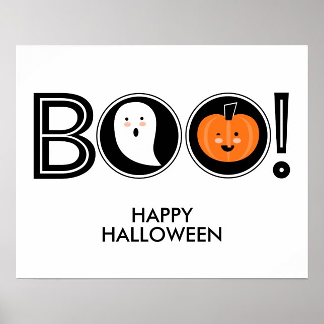Boo! Happy Halloween Poster (Front)