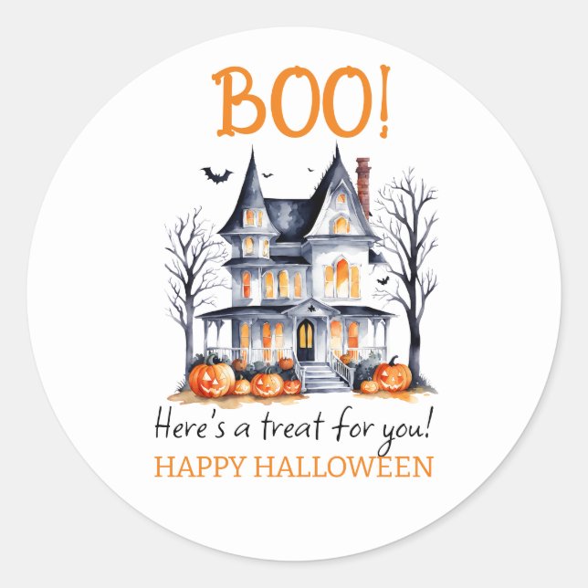 Boo! Happy Halloween sticker (Front)