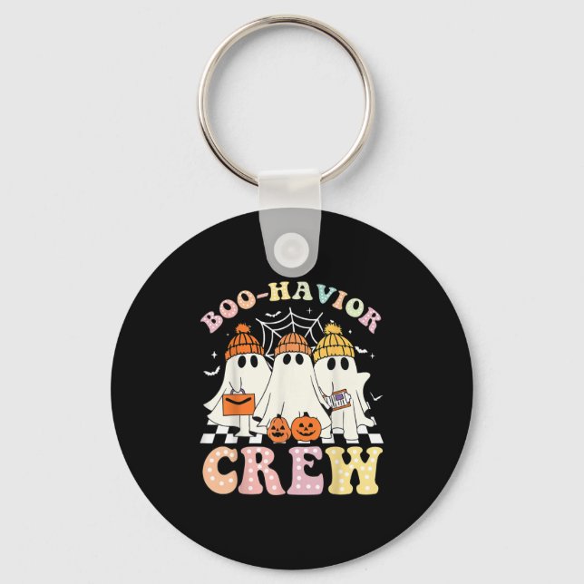 Boo Havior Crew Behaviour Yst Halloween Aba Rbt  Keychain (Front)