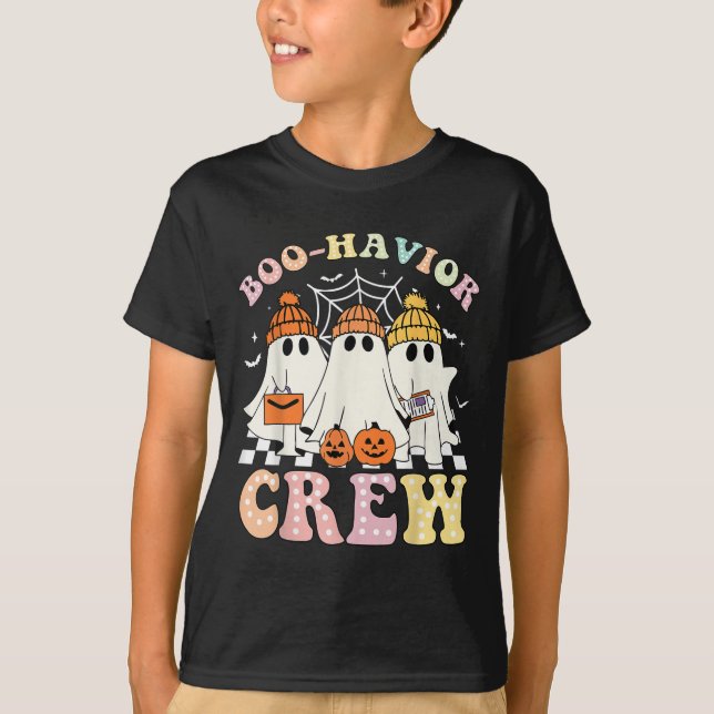 Boo Havior Crew Behaviour Yst Halloween Aba Rbt  T-Shirt (Front)