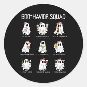 Boo-havior Squad Behaviour Analysis Ghost Rbt A Ha Classic Round Sticker