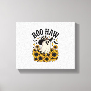 Boo Haw Cow Ghost Western Halloween Canvas Print