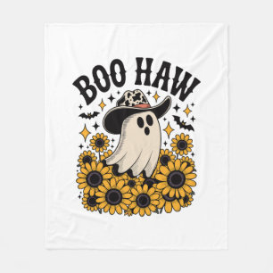 Boo Haw Cow Ghost Western Halloween Fleece Blanket