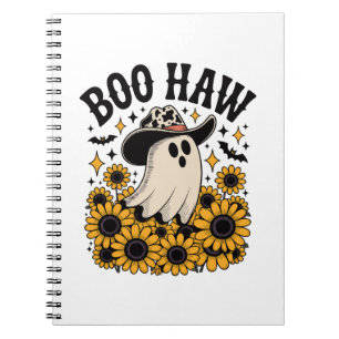 Boo Haw Cow Ghost Western Halloween Notebook