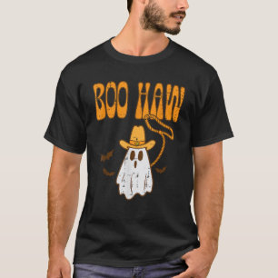 Boo Haw Cowboy Ghost Retro Vintage Groovy Hallowee T-Shirt