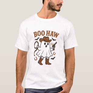 BOO HAW Ghost Cowboy Western Halloween T-Shirt