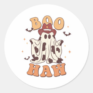 Boo Haw Halloween Trick Or Treat Spooky Season Gho Classic Round Sticker