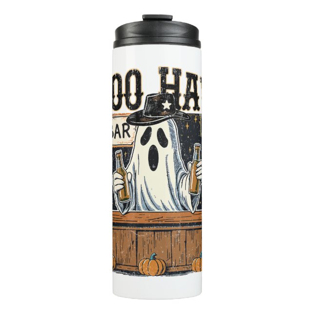 Boo Haw Retro Western Halloween Thermal Tumbler (Front)