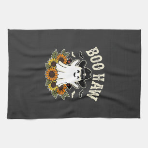 Boo Haw Western Halloween Ghost Design Kitchen Towel