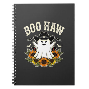 Boo Haw Western Halloween Ghost Design Notebook