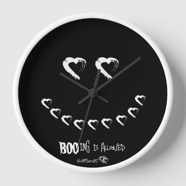 Boo Heart Wall Clock (Front)