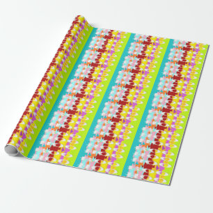 Boo Hoo design flash colours white text Wrapping Paper
