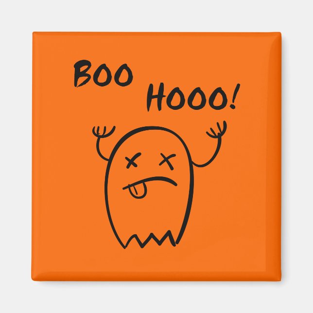Boo Hooo Halloween Ghost Light-Monotone Magnet (Front)
