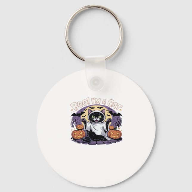 Boo I'm a Cat Oversized T-Shirt Keychain (Front)