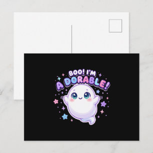 Boo I'm Adorable Cute Ghost Postcard