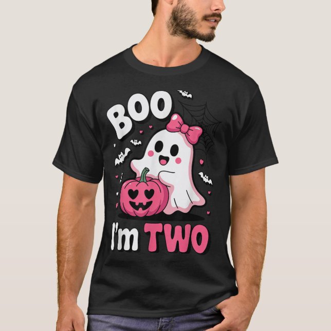 Boo Im Two 2nd Birthday Halloween Costume For Todd T-Shirt (Front)