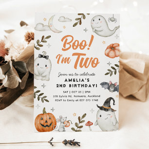 Boo! I'm two Halloween Birthday Invitation