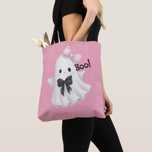 Boo in Bows Tote Bag (Close Up)