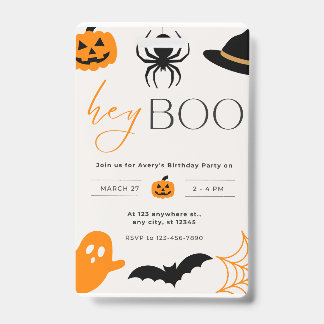 boo invitation card halloween party badge