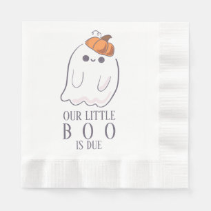 Boo is due custom ghost pumpkin napkins