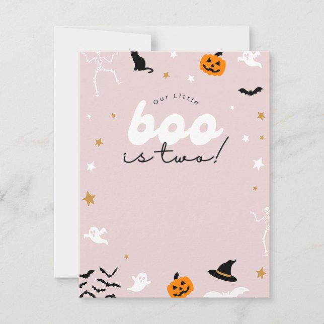 Boo is two halloween birthday invitation kids 2nd (Front)