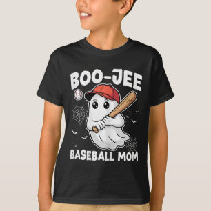 Boo Jee Baseball Mom Ghost Spooky Halloween Mother T-Shirt