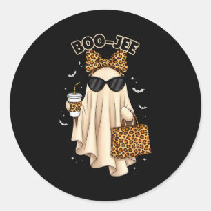 Boo Jee Boujee Ghost Halloween October Vibes Soky Classic Round Sticker