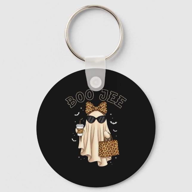 Boo Jee Boujee Ghost Halloween October Vibes Soky  Keychain (Front)
