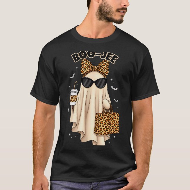 Boo Jee Boujee Ghost Halloween October Vibes Soky  T-Shirt (Front)