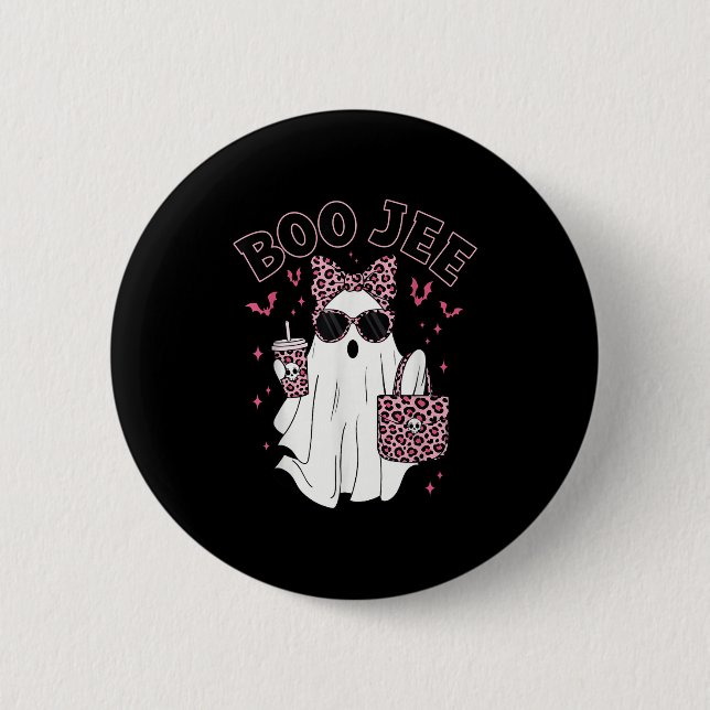 Boo Jee Boujee Nk Ghost Coffee Halloween October V 2 Inch Round Button (Front)