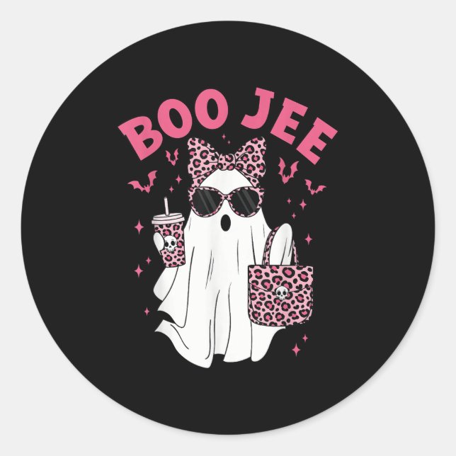 Boo Jee Boujee Nk Ghost Coffee Halloween October V Classic Round Sticker (Front)