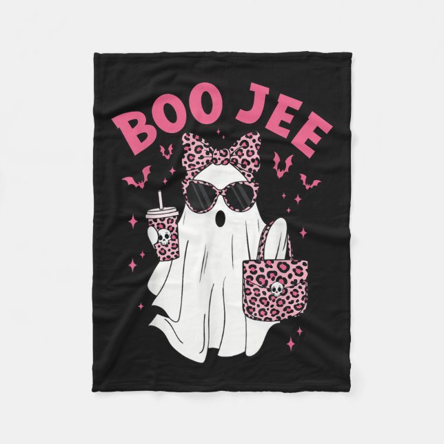Boo Jee Boujee Nk Ghost Coffee Halloween October V Fleece Blanket (Front)