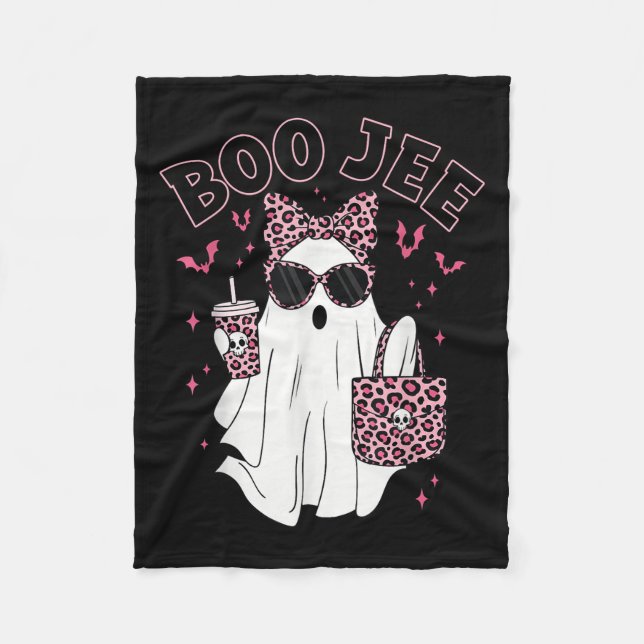 Boo Jee Boujee Nk Ghost Coffee Halloween October V Fleece Blanket (Front)