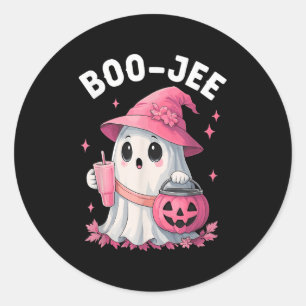 Boo Jee Boujee Nk Ghost Halloween October Vibes  Classic Round Sticker