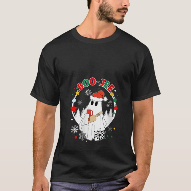 Boo Jee Christmas Santa Ghost Bougie Stanley And B T-Shirt (Front)