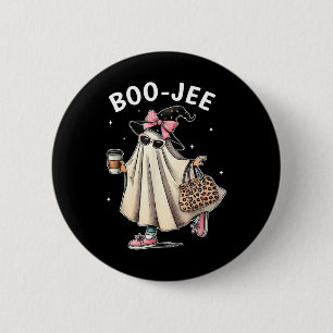 Boo-jee Costume Ghost Spooky Season Cute Halloween 2 Inch Round Button