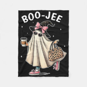 Boo-jee Costume Ghost Spooky Season Cute Halloween Fleece Blanket