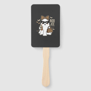 Boo Jee Cute Ghost Halloween Leopard Design_1 Hand Fan