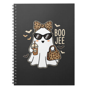 Boo Jee Cute Ghost Halloween Leopard Design_1 Notebook