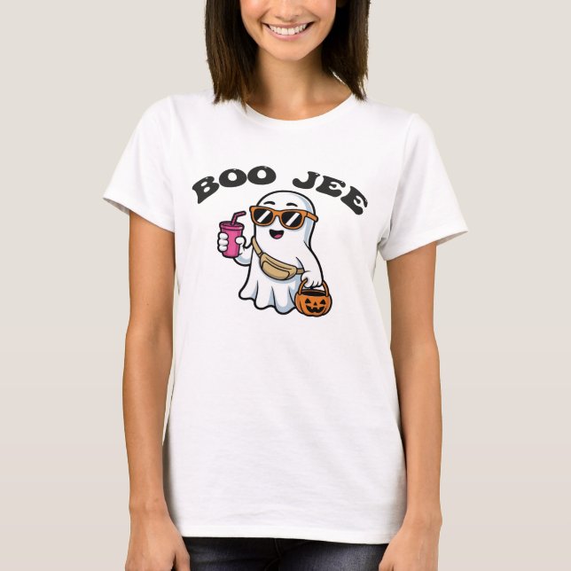 BOO-JEE Ghost – Funny Boujee Halloween Design T-Shirt (Front)