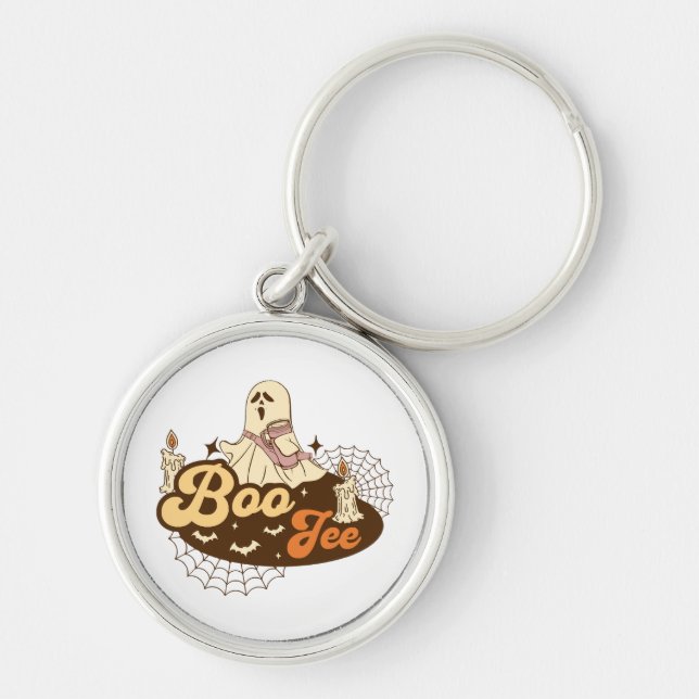 Boo-Jee Ghost Halloween funny Keychain (Front)