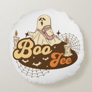 Boo-Jee Ghost Halloween funny Round Pillow