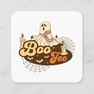 Boo-Jee Ghost Halloween funny Square Business Card