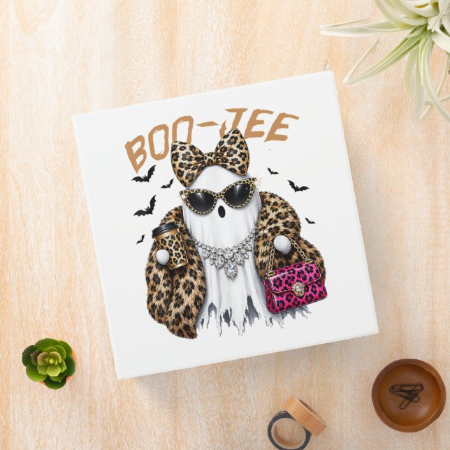 Boo-JEE Ghost Leopard Coquette Halloween Binder (In Situ)