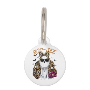 Boo-JEE Ghost Leopard Coquette Halloween Pet Tag