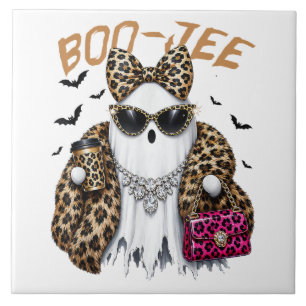 Boo-JEE Ghost Leopard Coquette Halloween Tile