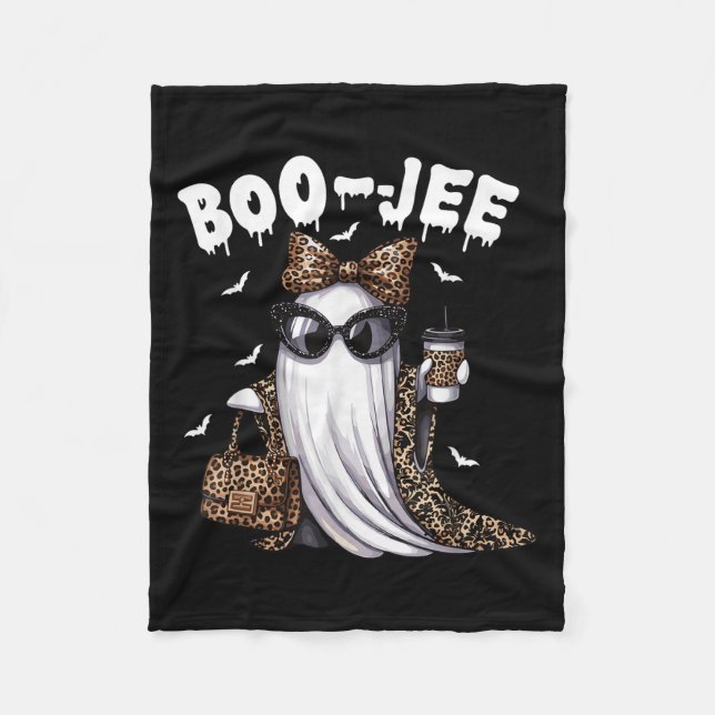 Boo Jee Ghost Shirt Soky Vibes Halloween Boujee Wo Fleece Blanket (Front)