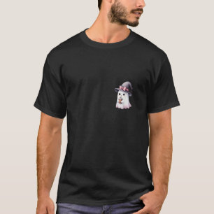 Boo Jee Ghost With Coffee Coquette Bow Halloween W T-Shirt